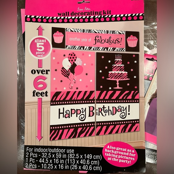 Birthday decorations - pink, black and white - Picture 3 of 6